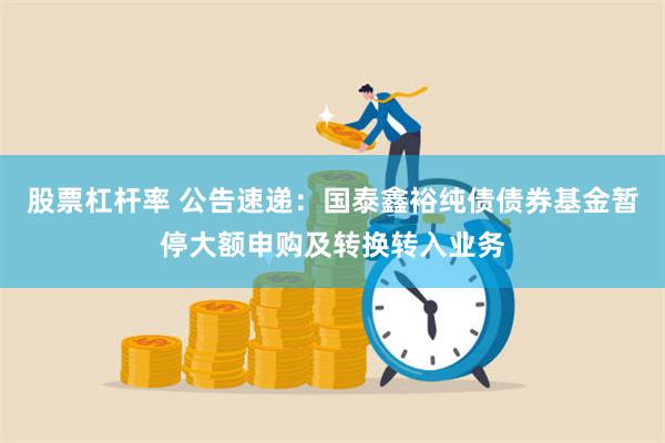 股票杠杆率 公告速递：国泰鑫裕纯债债券基金暂停大额申购及转换转入业务